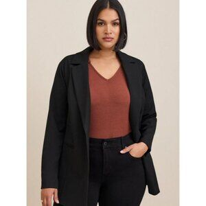 Black Torrid Studio Luxe Long Line Blazer Size 1X